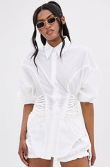 SHAR BUTTON DOWN WITH SIDE TIES