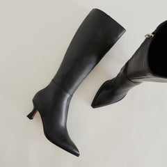 AUGGIE BOOTS BLACK LEATHER - BLACK LEATHER / 8.5 / V001 - re:vita