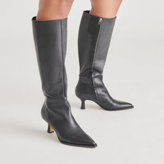 AUGGIE WIDE CALF BOOTS BLACK LEATHER - re:vita