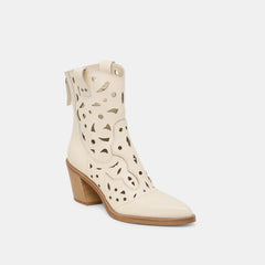 ZENOBI BOOTIES OFF WHITE LEATHER - re:vita
