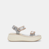 DEBRA SANDALS SILVER DISTRESSED LEATHER - re:vita