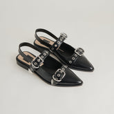 LABELL FLATS MIDNIGHT CRINKLE PATENT - re:vita