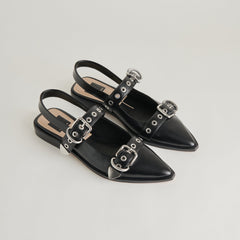 LABELL FLATS MIDNIGHT CRINKLE PATENT - re:vita