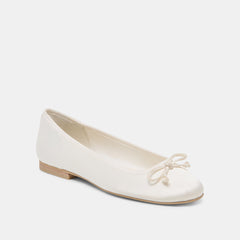RITLA BALLET FLATS WHITE SATIN
