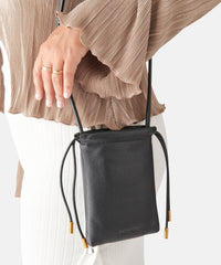 EVIE PHONE POUCH BLACK LEATHER