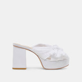 BLARE HEELS WHITE SATIN - re:vita