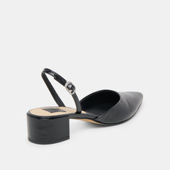CAREL WIDE HEELS MIDNIGHT CRINKLE PATENT LEATHER