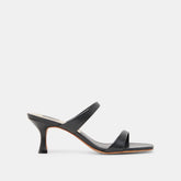 GENORA WIDE HEELS BLACK LEATHER - re:vita