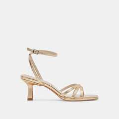 MANJI HEELS LIGHT GOLD METALLIC LEATHER - re:vita