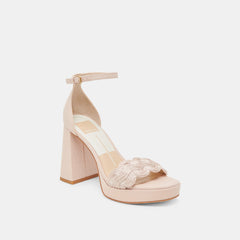 PELTIN HEELS LIGHT PINK WOVEN RAFFIA