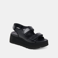 DUBAI SANDALS MIDNIGHT CRINKLE PATENT - re:vita