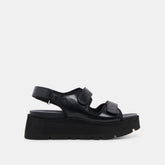 DUBAI SANDALS MIDNIGHT CRINKLE PATENT - re:vita