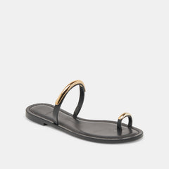 WINK SANDALS BLACK LEATHER - re:vita