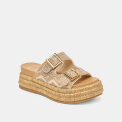 WIXIE SANDALS GOLD MULTI BEADS - re:vita