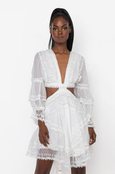 IT'S THE ONE LACE MIX BACK LACE MINI DRESS
