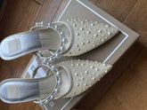 KATIK PEARL HEELS IVORY MESH - re:vita