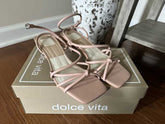 BEV HEELS ROSE LEATHER - re:vita