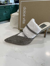 KANIKA CRYSTAL HEELS GUNMETAL FABRIC - re:vita