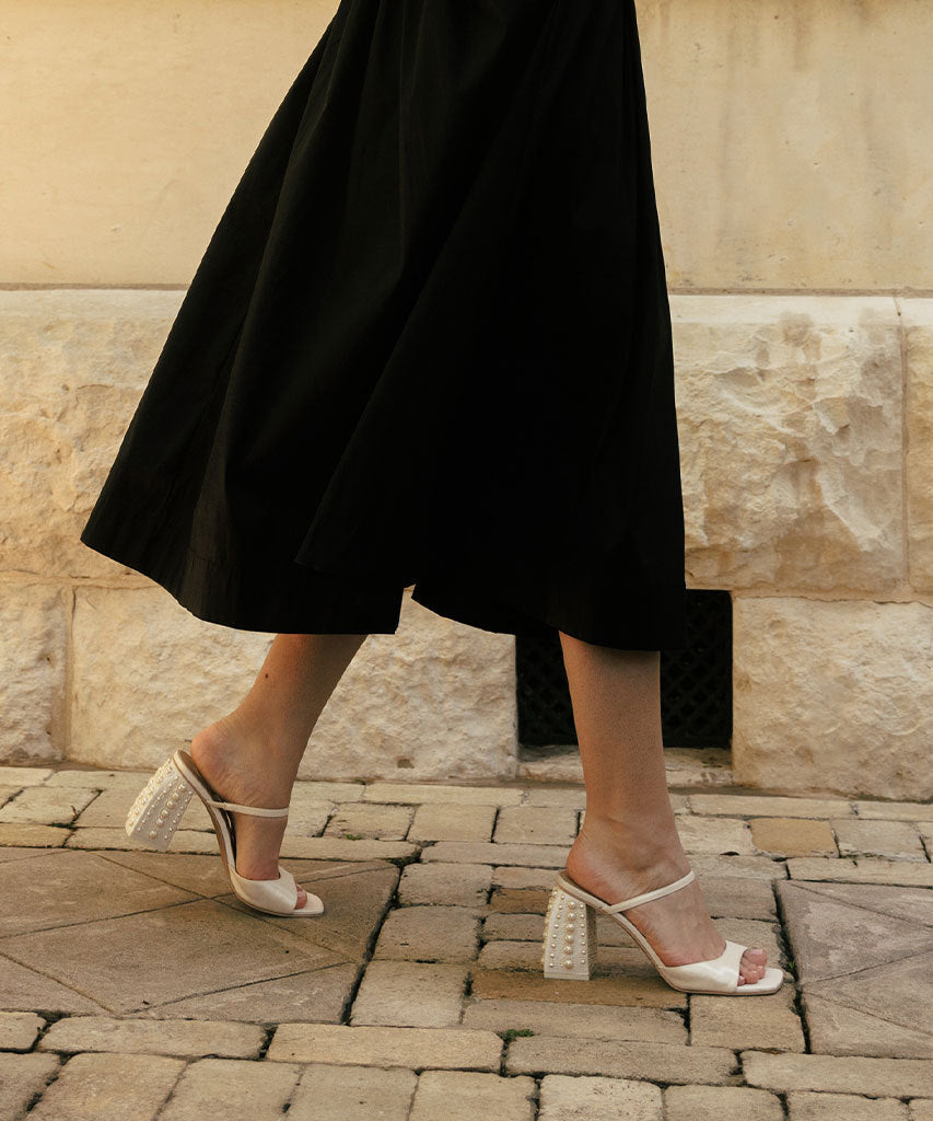 JEMMY PEARL HEELS VANILLA SILK - re:vita