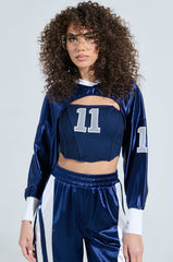 GAME TIME BOLERO SWEATSHIRT