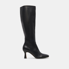 GYRA WIDE CALF BOOTS BLACK LEATHER - re:vita