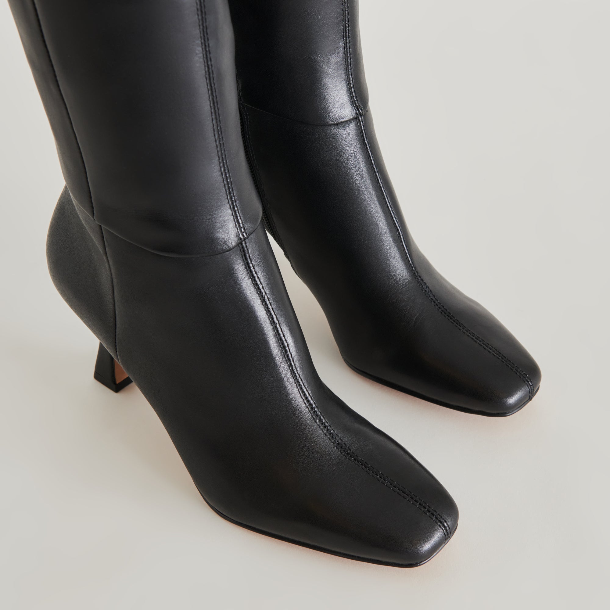 GYRA WIDE CALF BOOTS BLACK LEATHER - re:vita