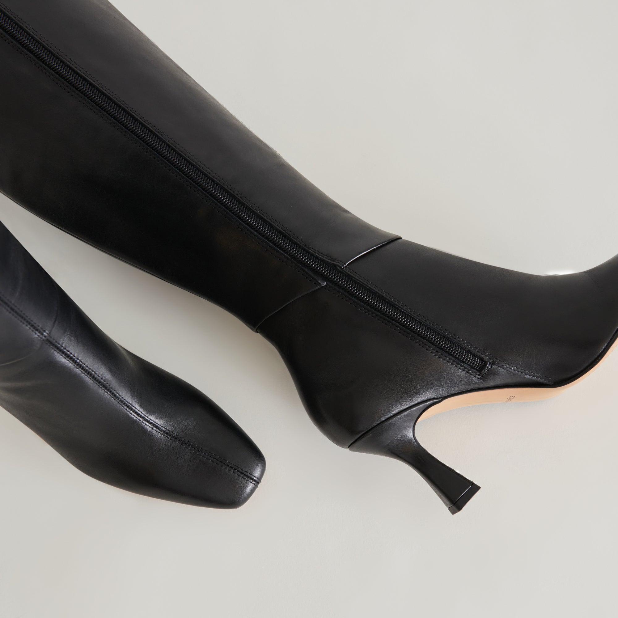 GYRA WIDE CALF BOOTS BLACK LEATHER - re:vita
