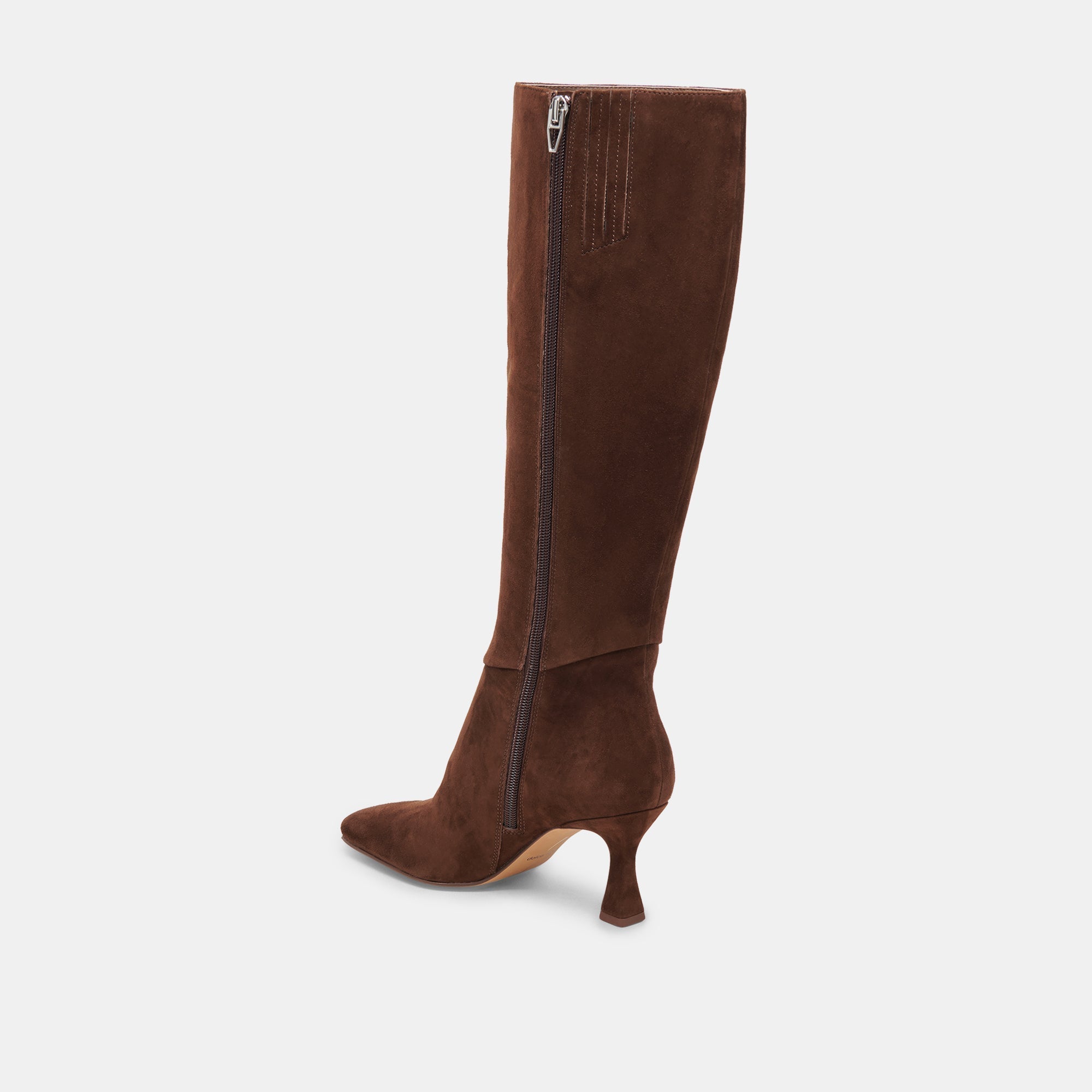 GYRA WIDE CALF BOOTS DK BROWN SUEDE - re:vita