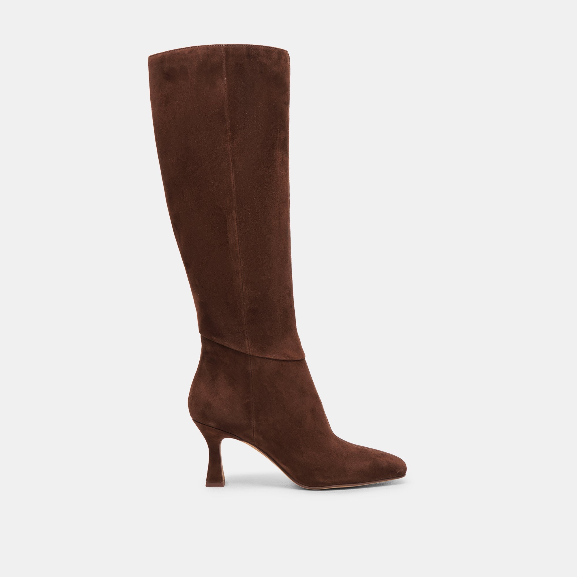GYRA WIDE CALF BOOTS DK BROWN SUEDE - re:vita