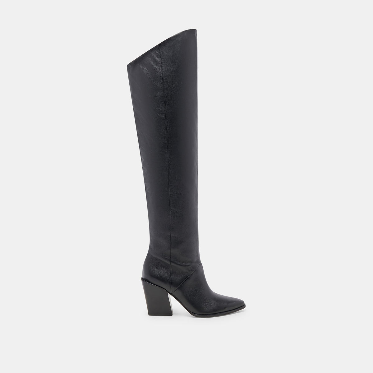 LUPIN WIDE CALF BOOTS BLACK LEATHER