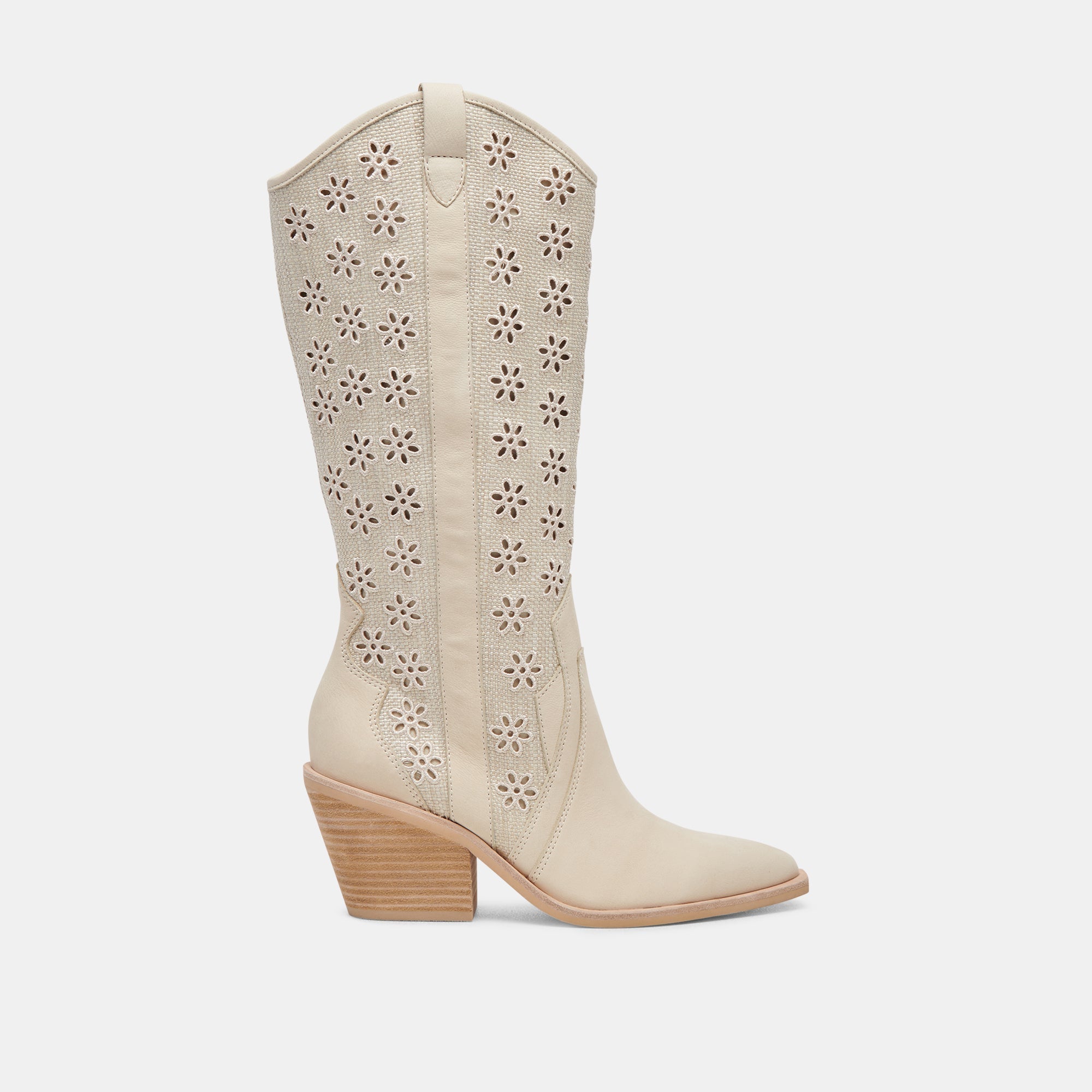 NAVENE BOOTS OATMEAL FLORAL EYELET - re:vita