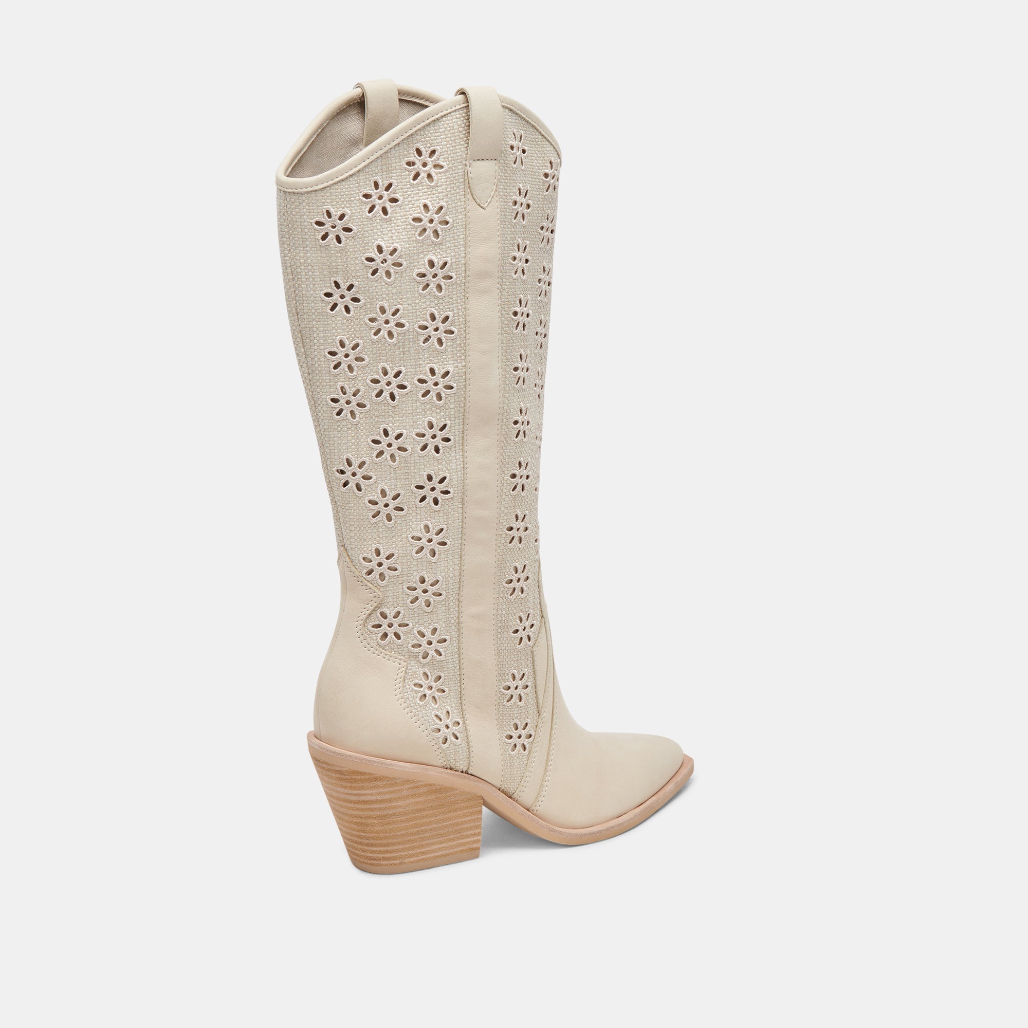 NAVENE BOOTS OATMEAL FLORAL EYELET - re:vita