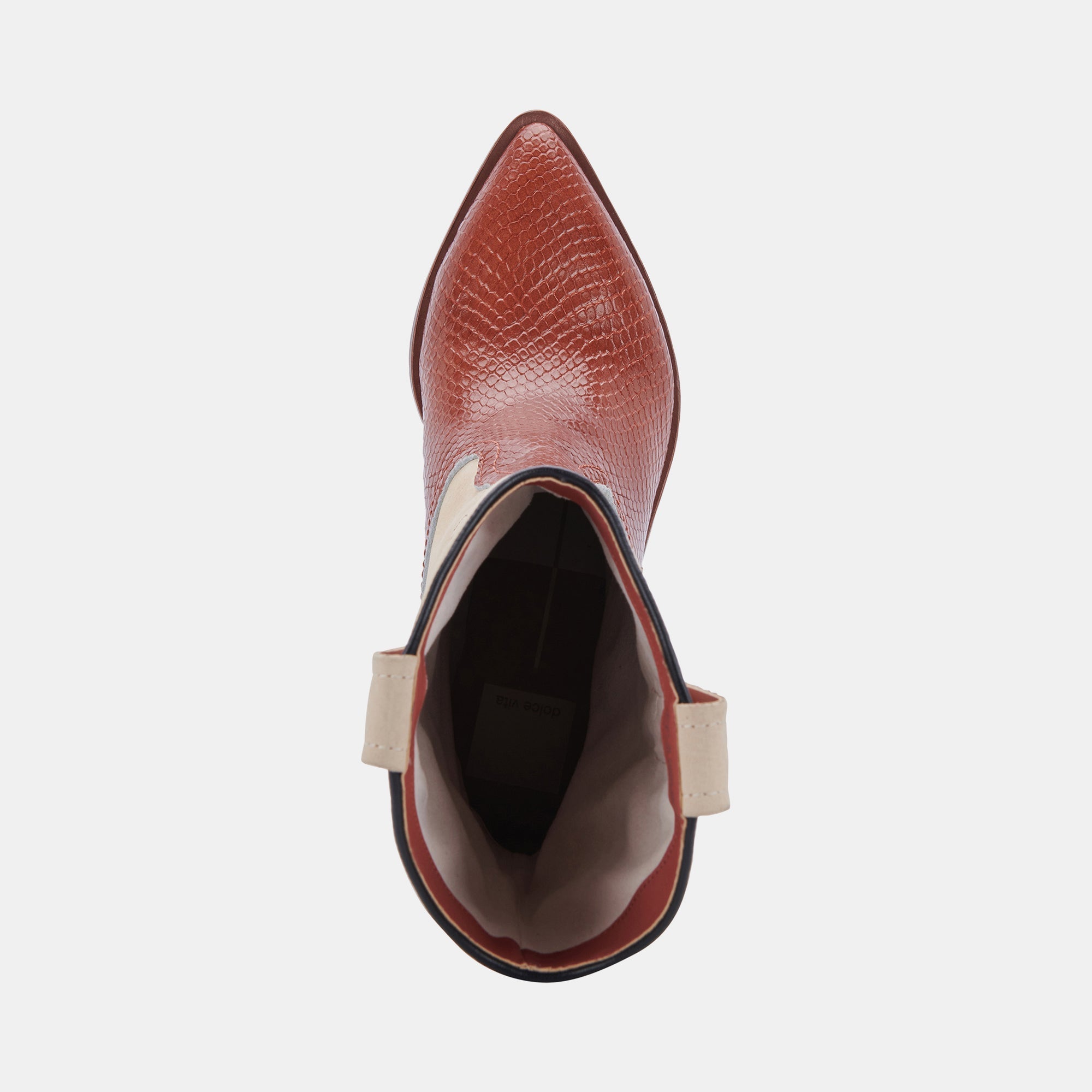 SUZZY BOOTS BROWN EMBOSSED LEATHER - re:vita