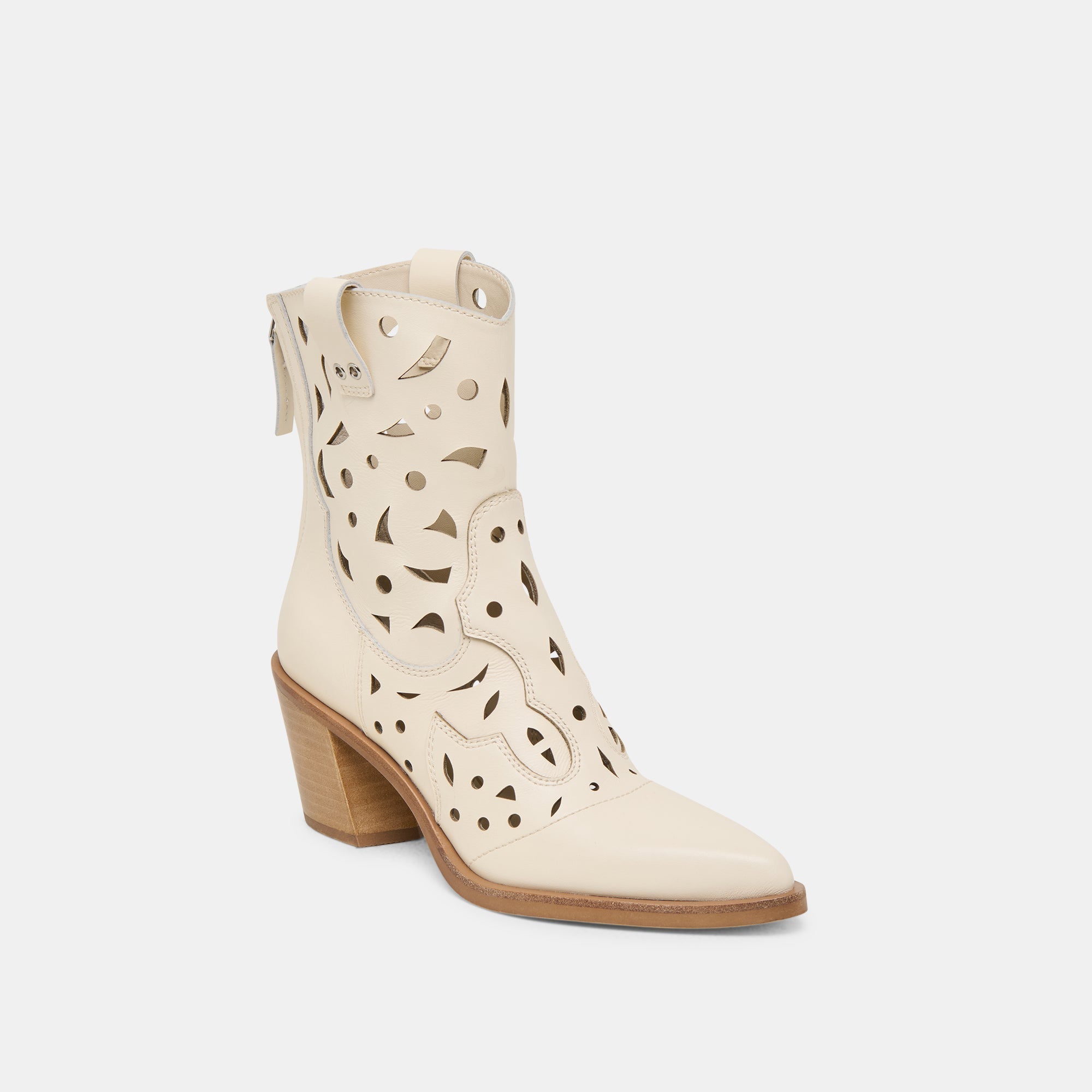 ZENOBI BOOTIES OFF WHITE LEATHER - re:vita