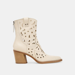 ZENOBI BOOTIES OFF WHITE LEATHER - re:vita