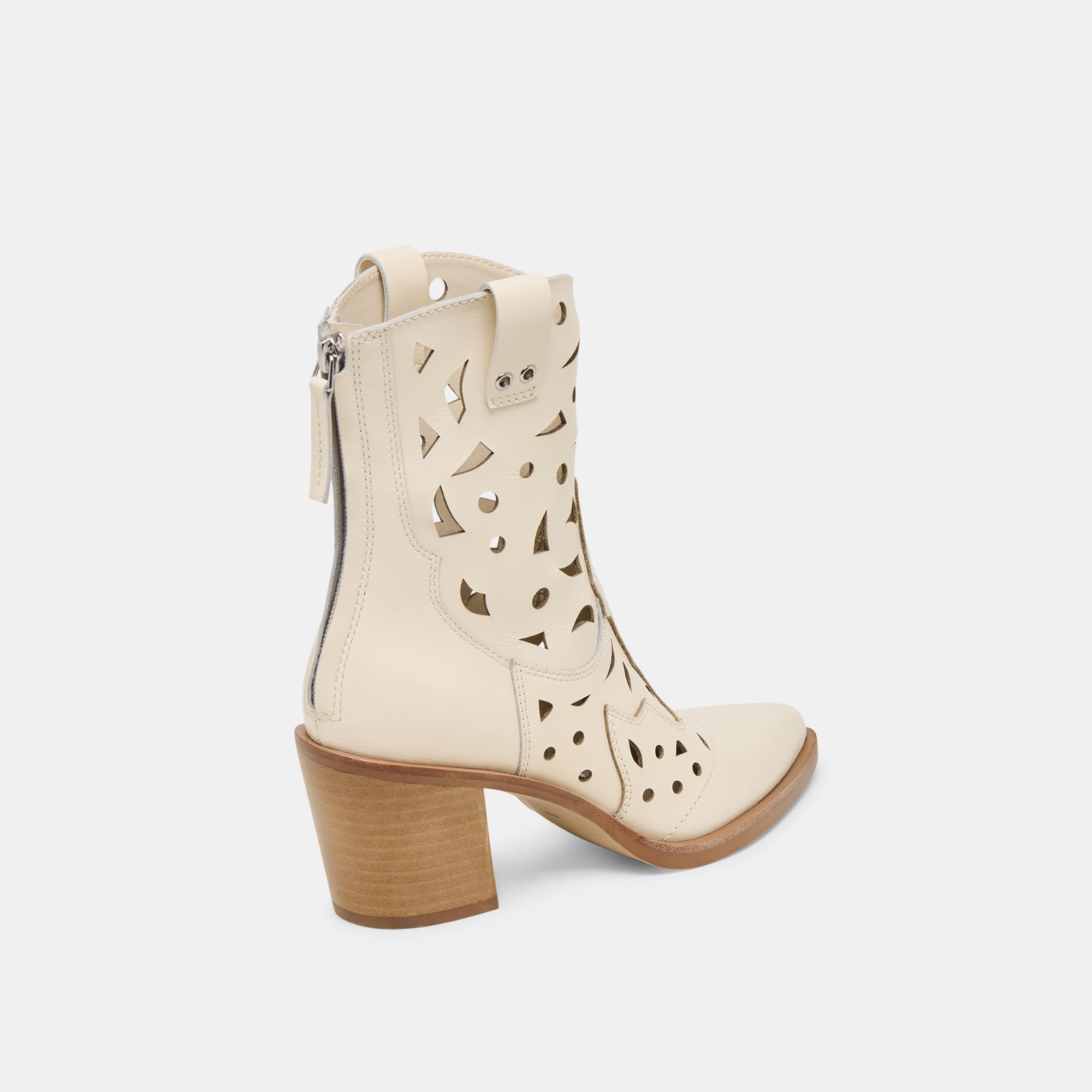 ZENOBI BOOTIES OFF WHITE LEATHER - re:vita