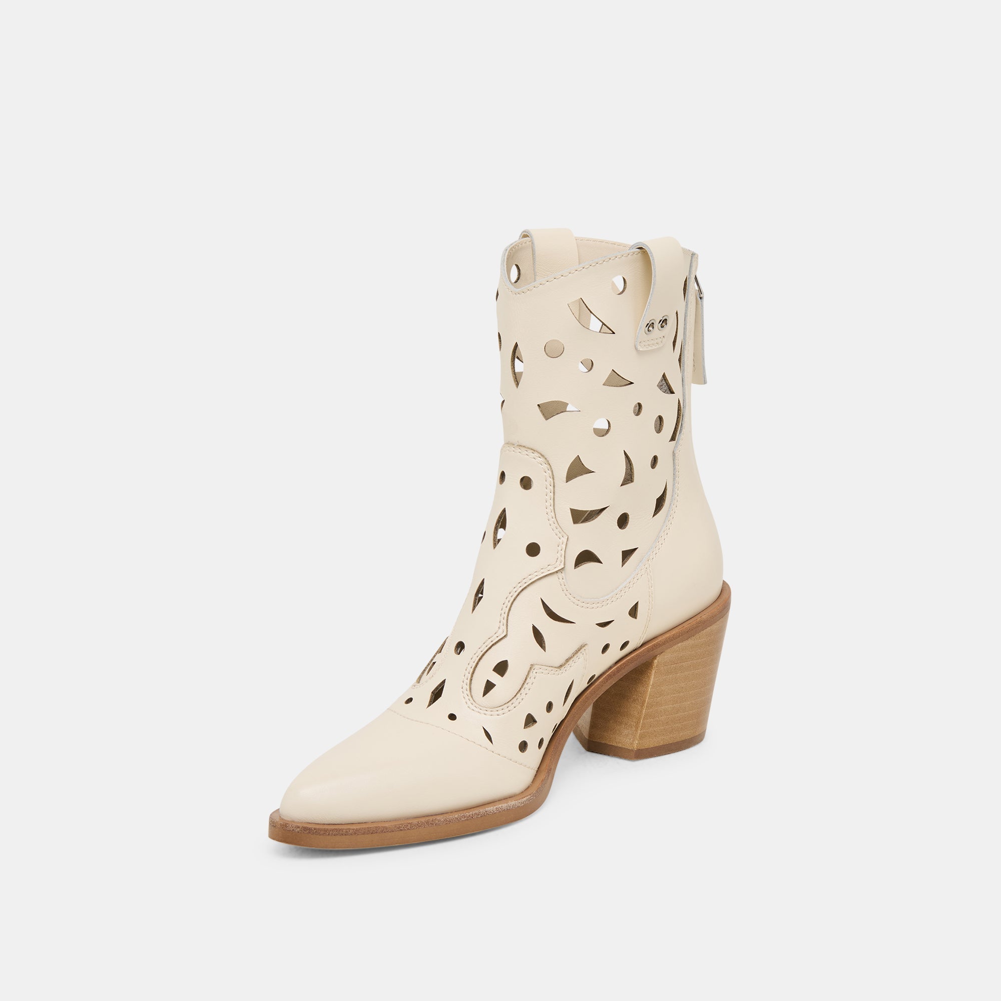 ZENOBI BOOTIES OFF WHITE LEATHER - re:vita