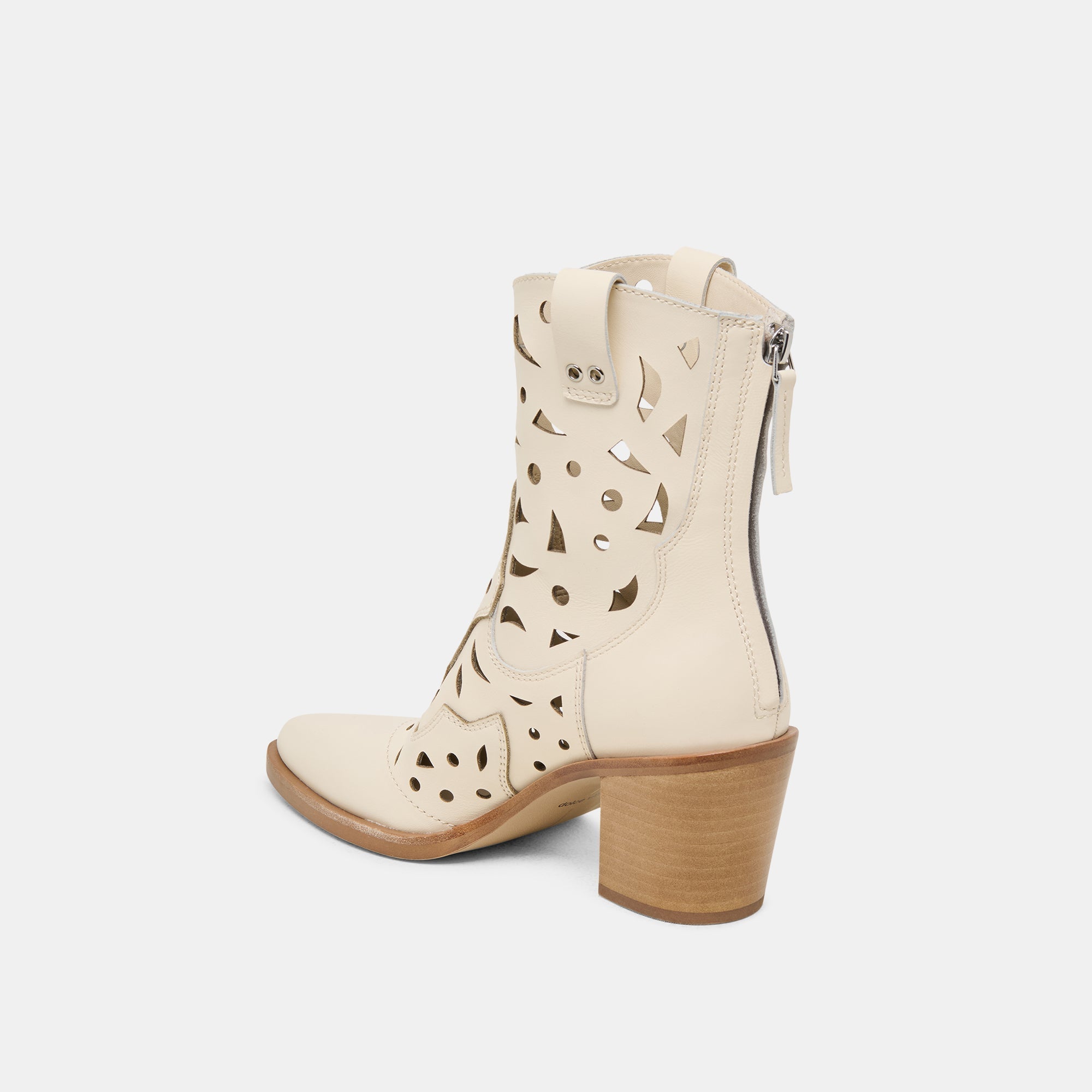 ZENOBI BOOTIES OFF WHITE LEATHER - re:vita