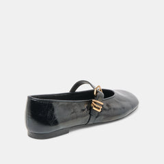 ALIZZA BALLET FLATS MIDNIGHT CRINKLE PATENT