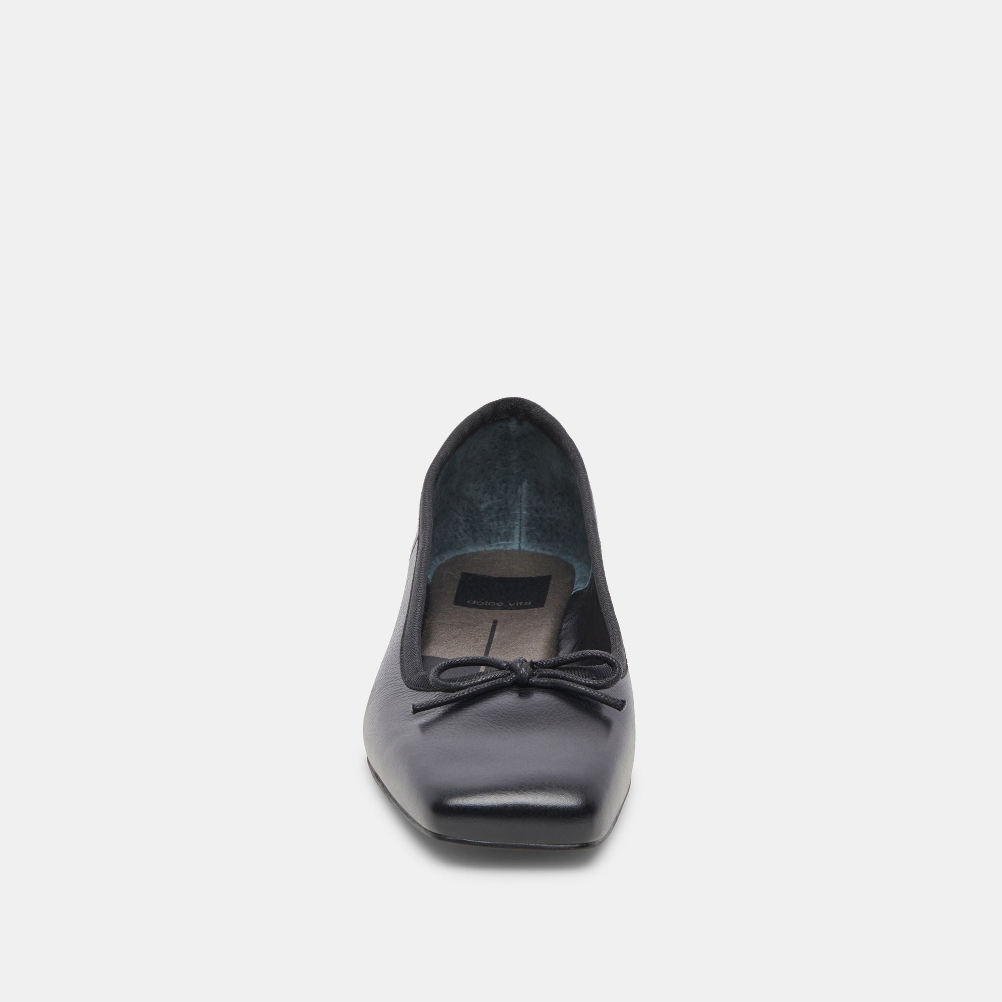 ANISA WIDE BALLET FLATS BLACK LEATHER - re:vita