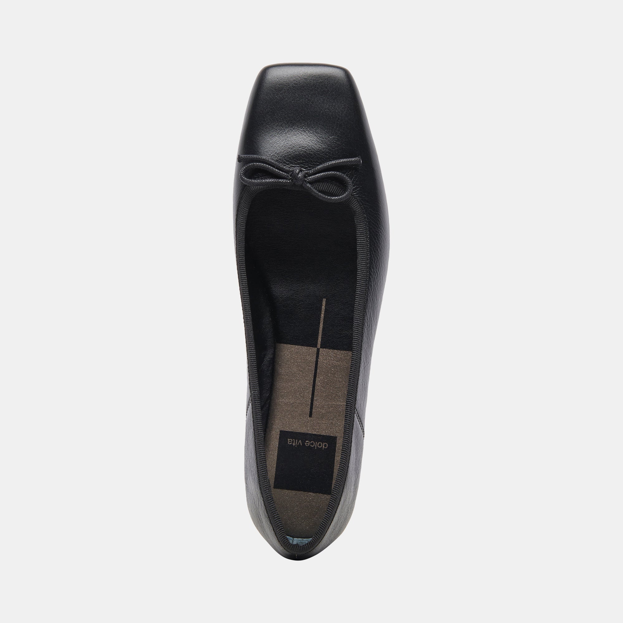 ANISA WIDE BALLET FLATS BLACK LEATHER - re:vita