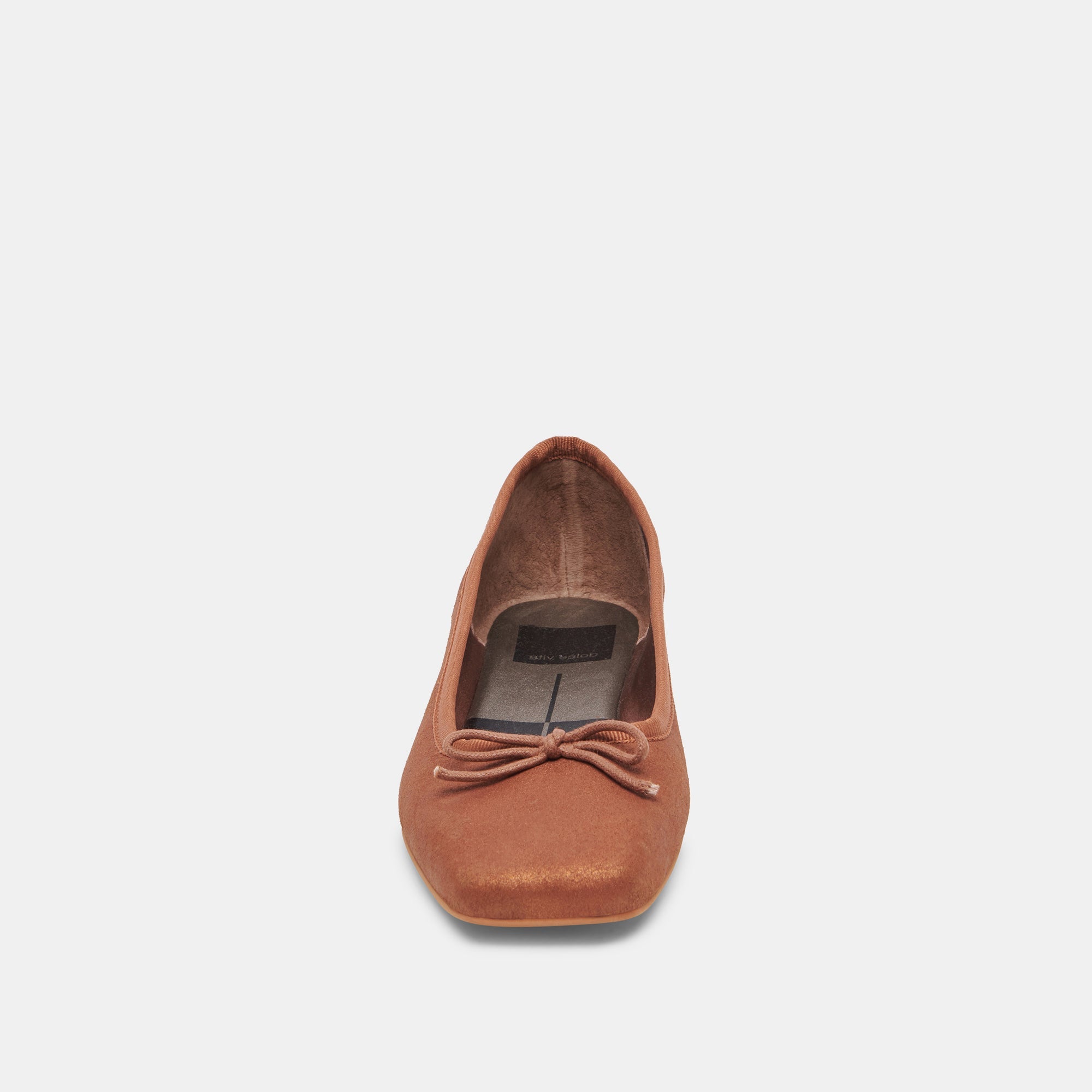 ANISA WIDE BALLET FLATS COPPER METALLIC SUEDE - re:vita
