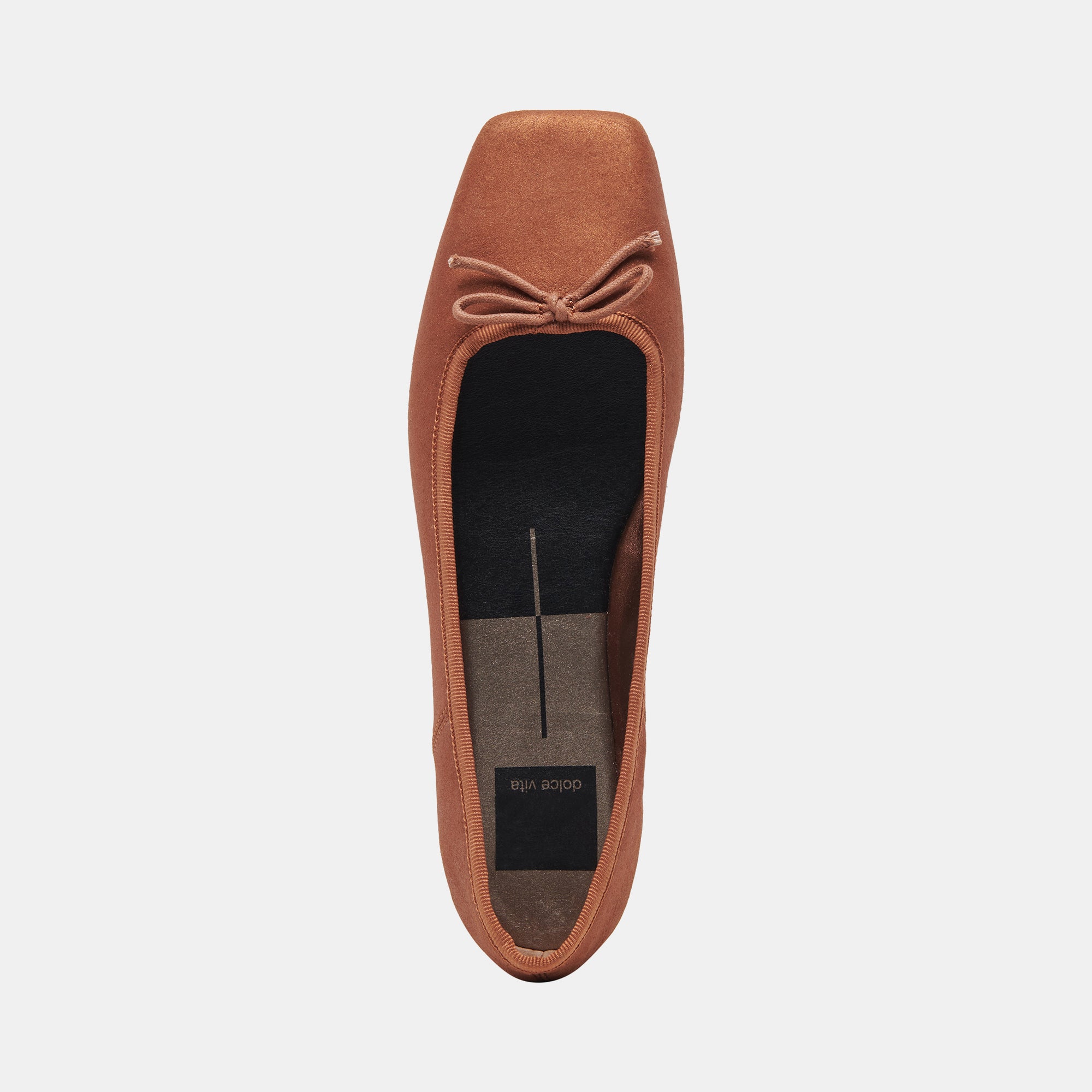 ANISA WIDE BALLET FLATS COPPER METALLIC SUEDE - re:vita