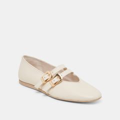 BAYLEE BALLET FLATS IVORY LEATHER - re:vita