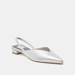 BYANCA FLATS SILVER DISTRESSED LEATHER - re:vita