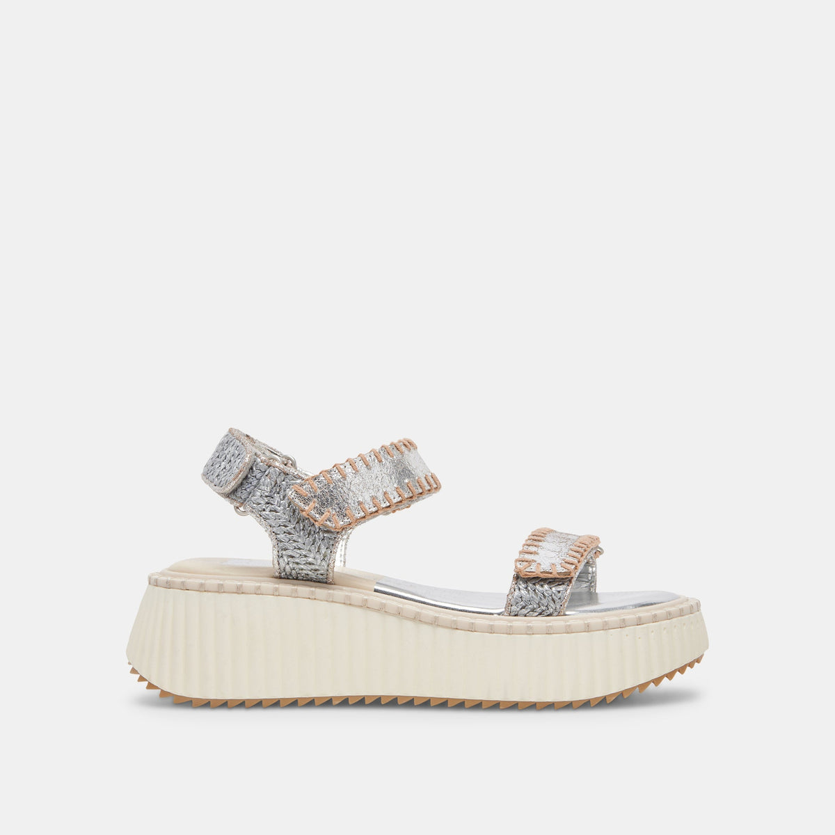 DEBRA SANDALS SILVER DISTRESSED LEATHER - re:vita