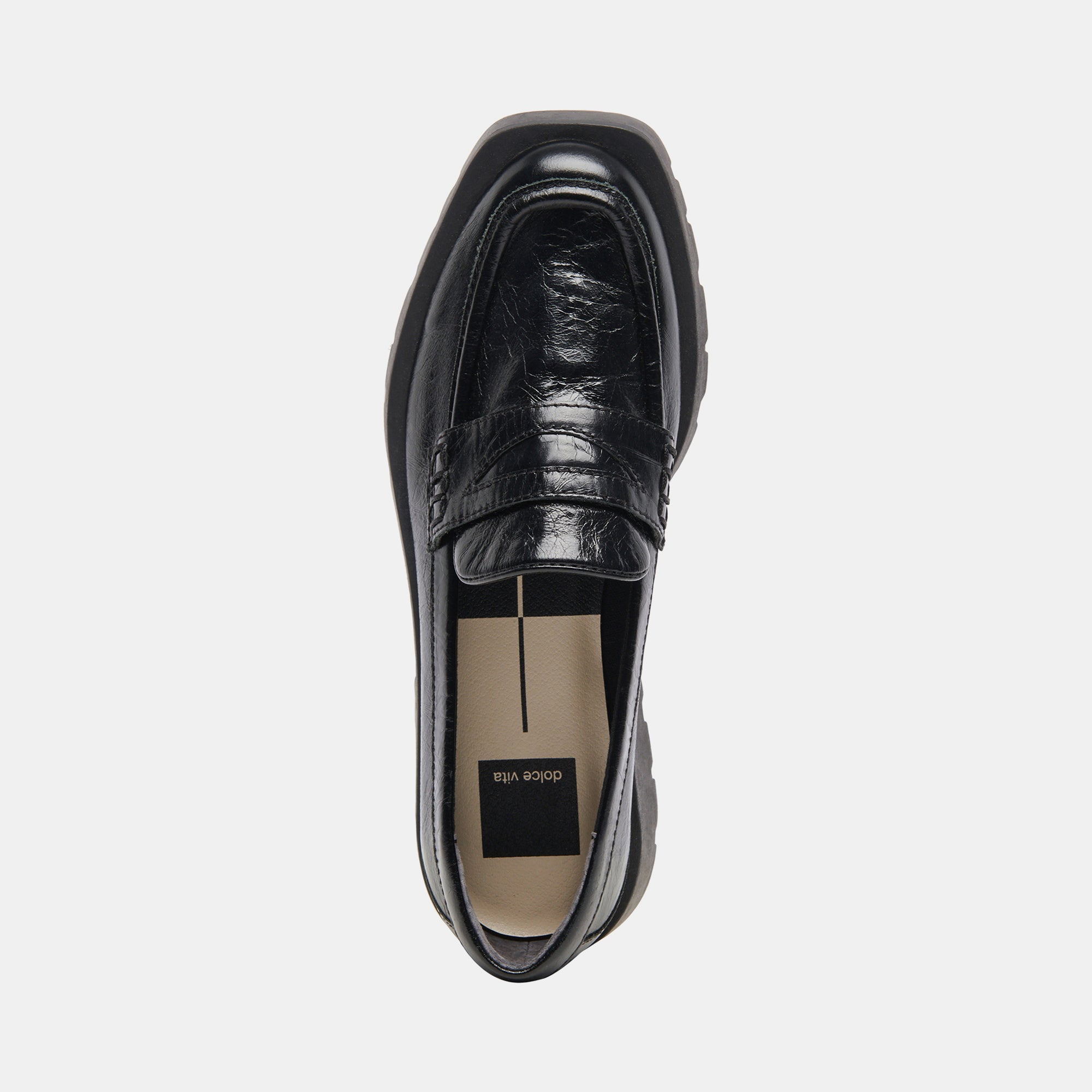 ELIAS WIDE FLATS ONYX CRINKLE PATENT - re:vita
