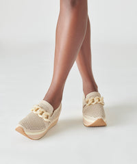 JHENEE PERFORATED SNEAKERS SAND NUBUCK - re:vita