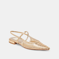 PHINLY FLATS GOLD DISTRESSED LEATHER - re:vita