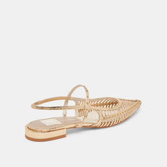 PHINLY FLATS GOLD DISTRESSED LEATHER - re:vita